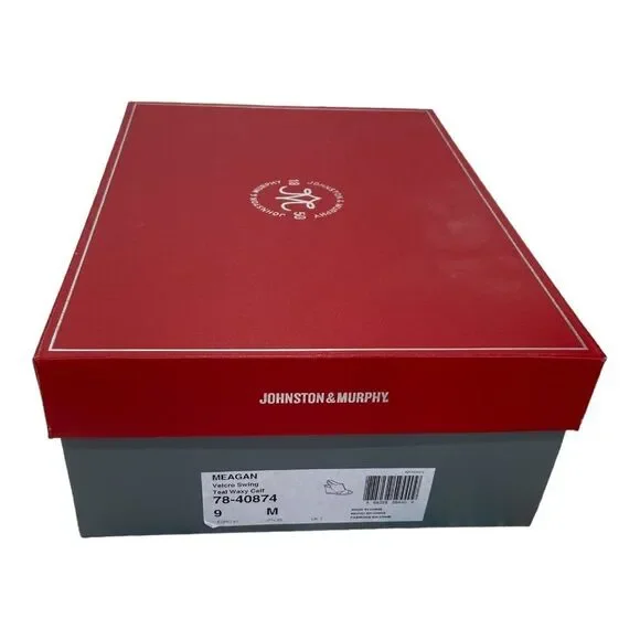 Johnston & Murphy Meagan Velcro Swing Teal Waxy Calf Size 9 Platforms - Picture 2 of 11